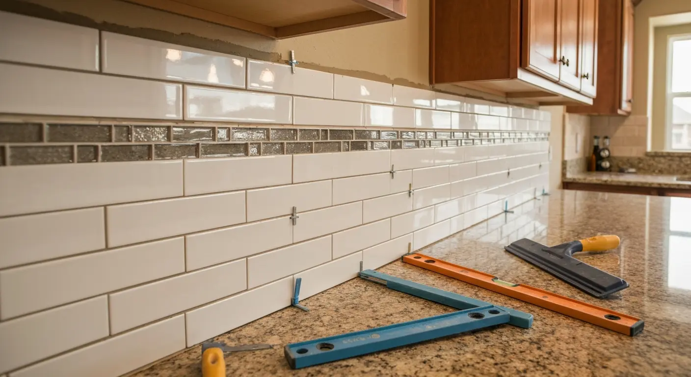 Backsplash tile installation