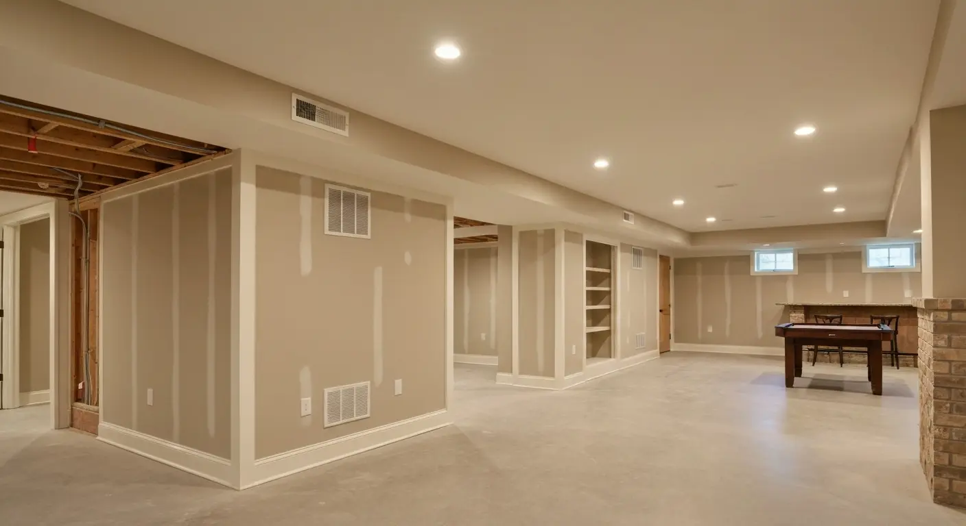 Finished basement space