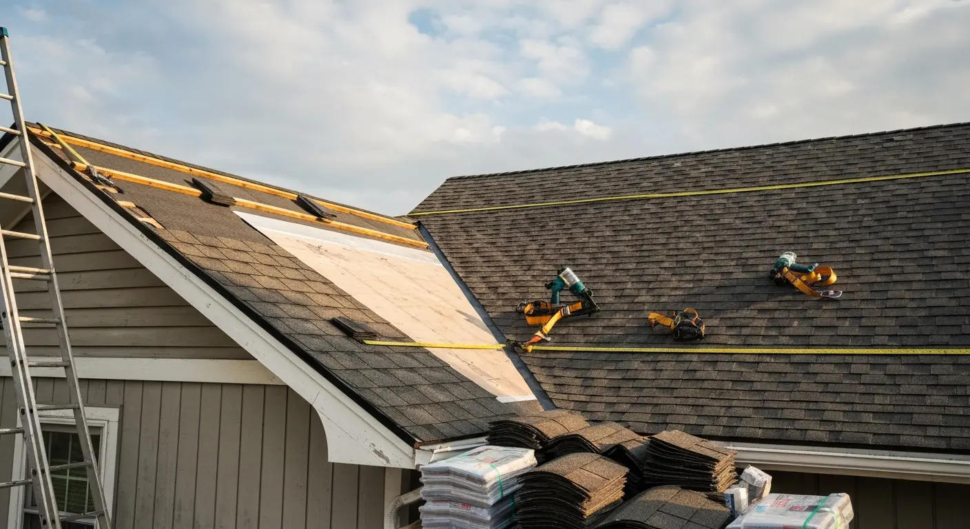 Storm damage restoration work