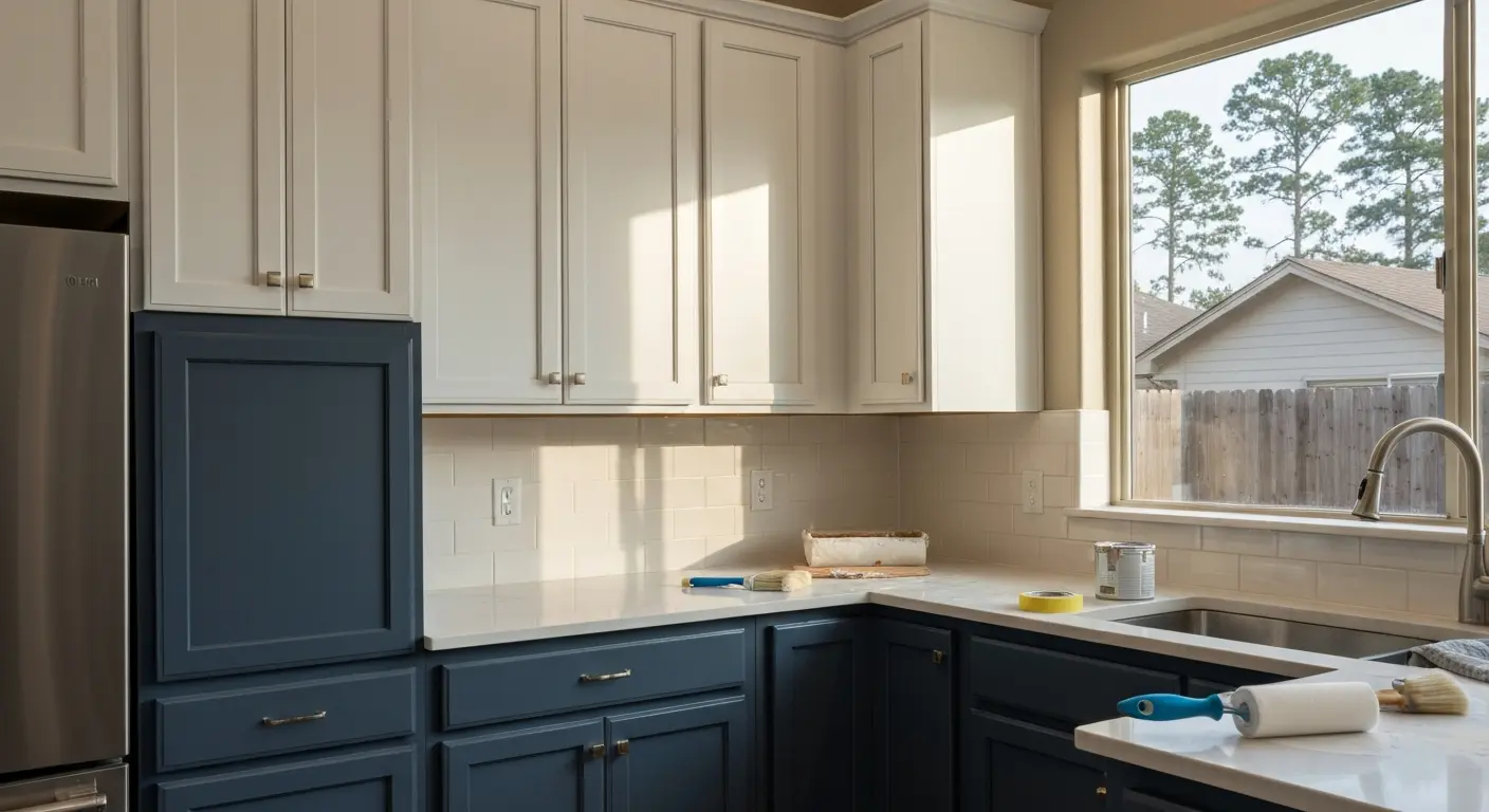 Two-tone cabinet painting design