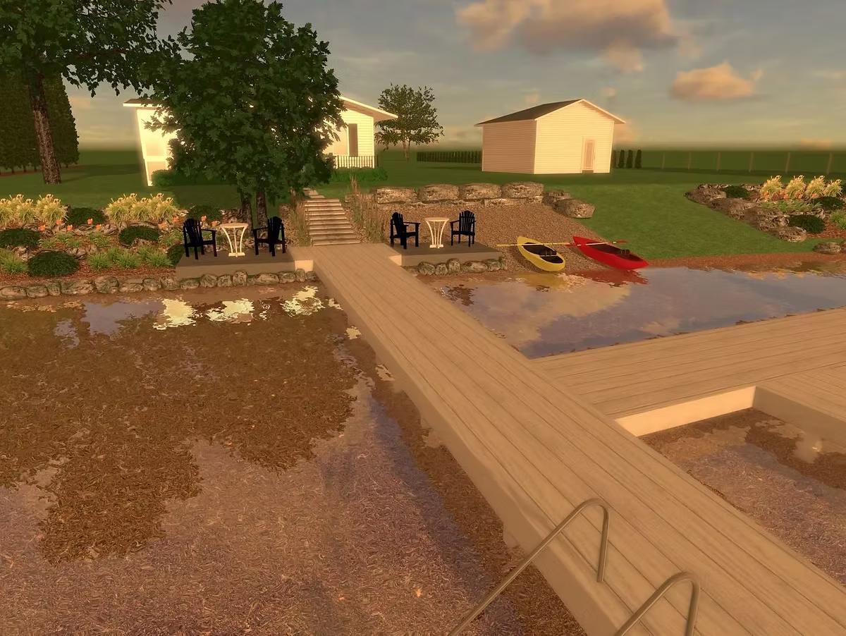 3D Render: Deck and Hot Tub Integration