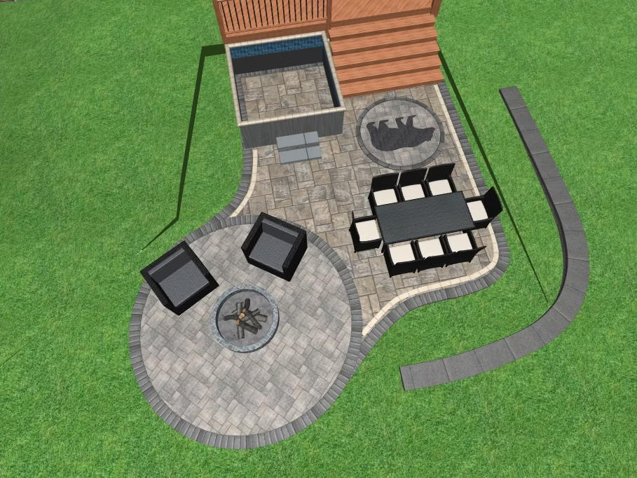 3D Render: Multi-level Pathway and Beds