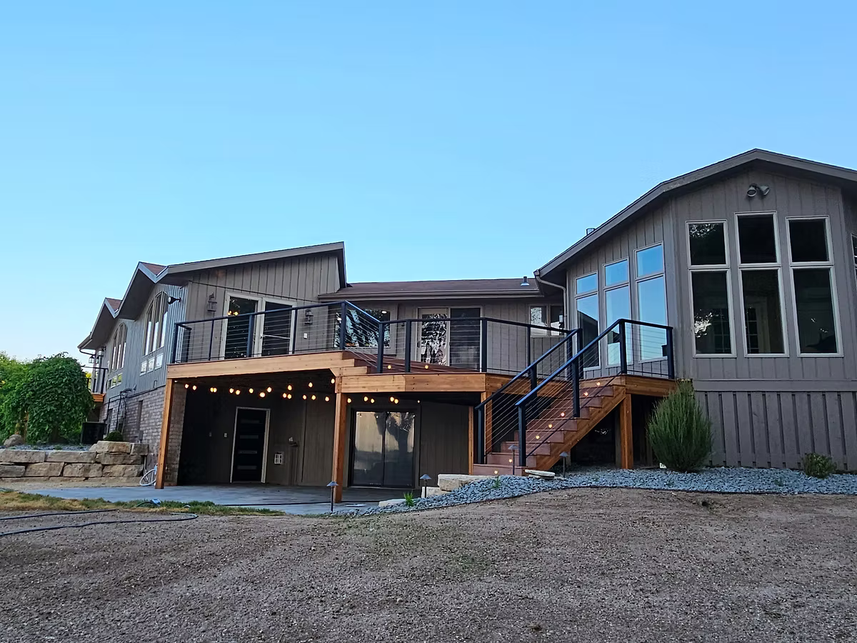 Composite deck with white railing