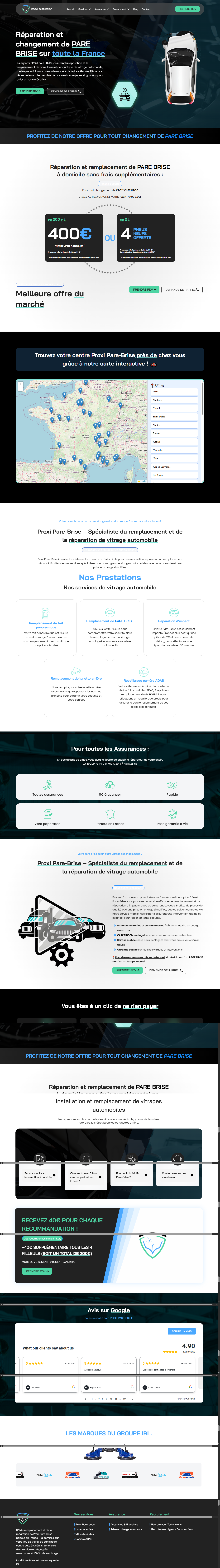 Site officiel de Proxi Pare-Brise : Spécialiste du remplacement et de la réparation de pare-brise à domicile partout en France, avec franchise offerte et gestion des assurances.