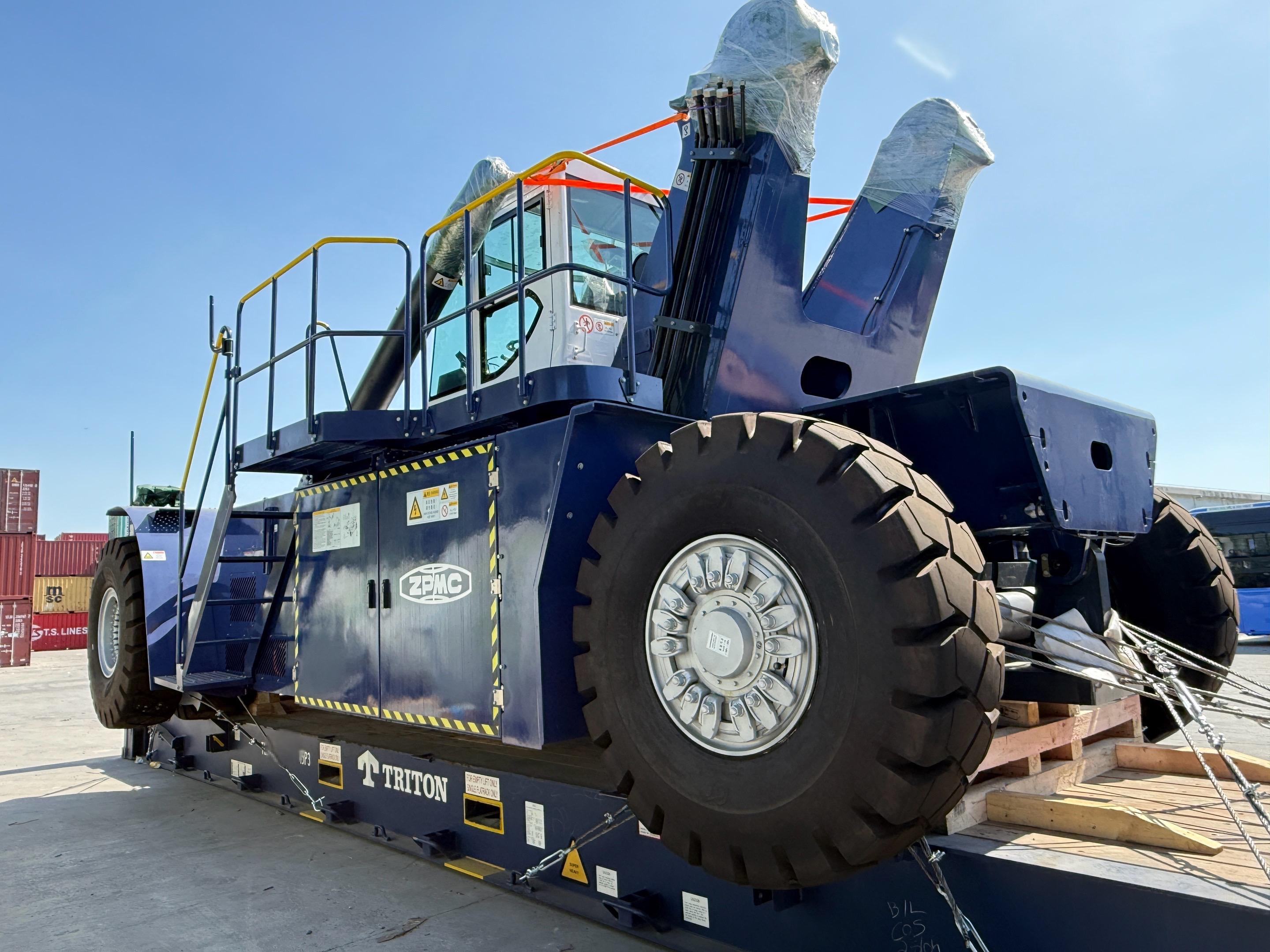 Heavy vehicles staged