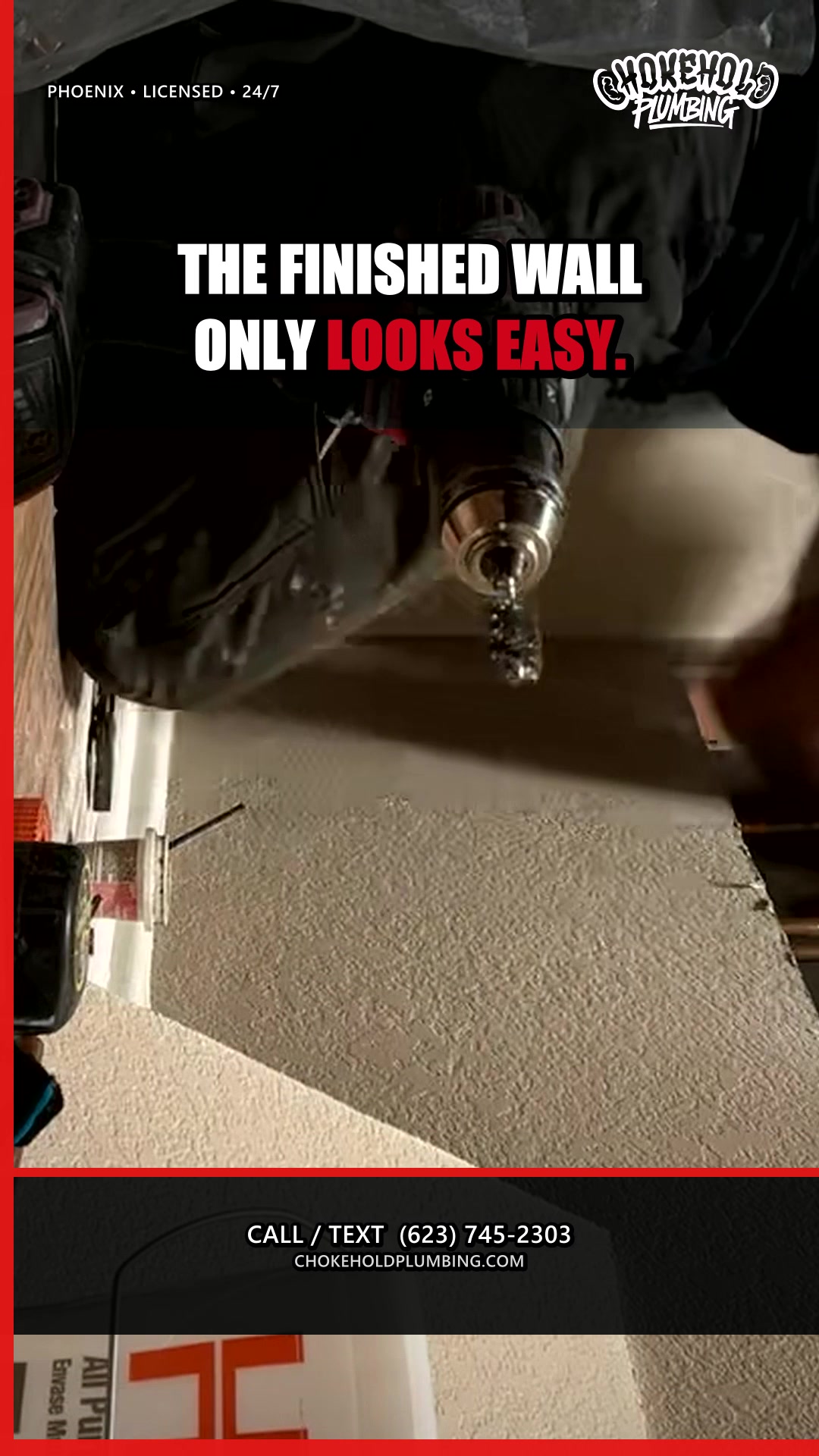 Protecting finished walls during repair by Chokehold Plumbing