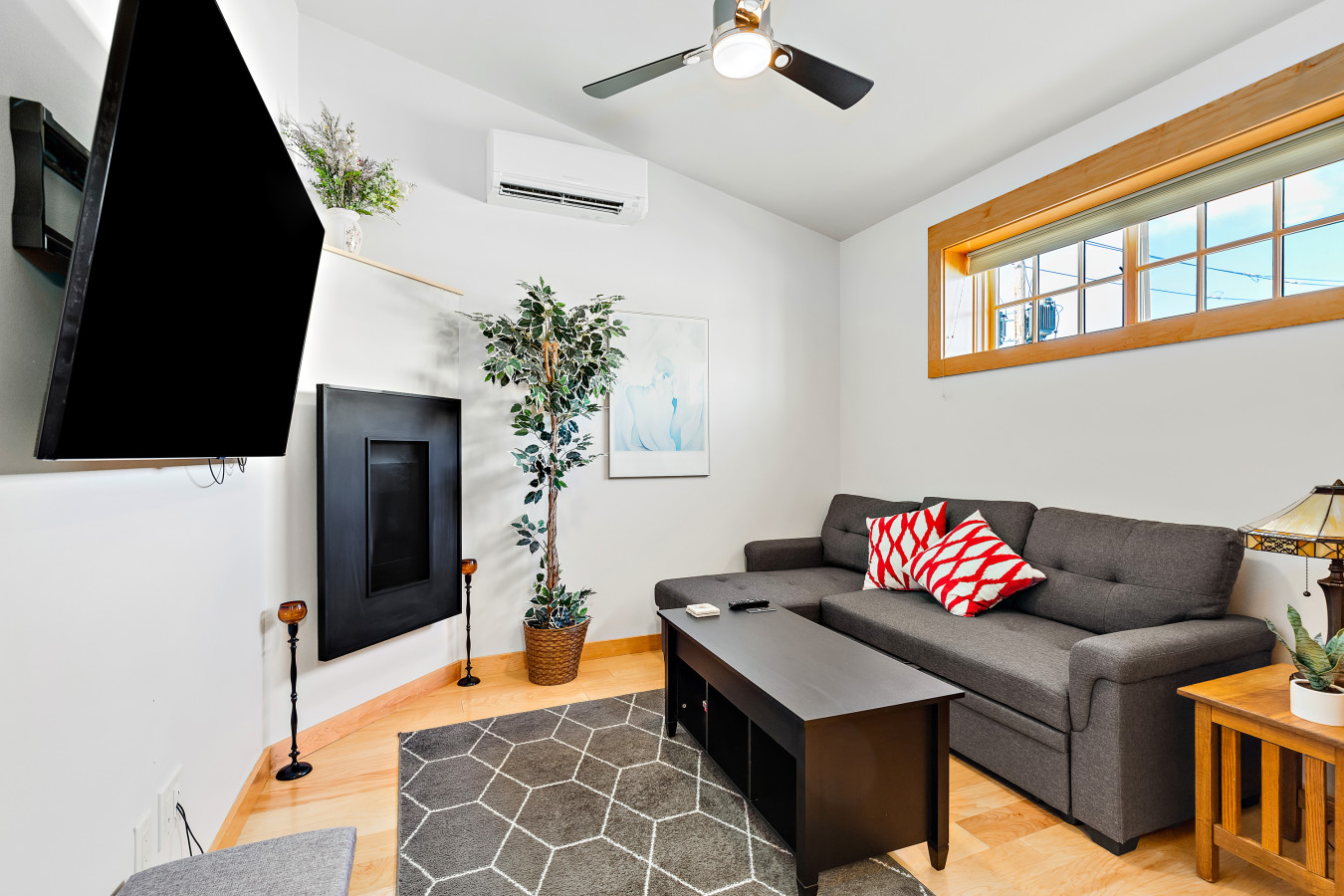 Euro Suite living area, currently furnished as a short-term rental