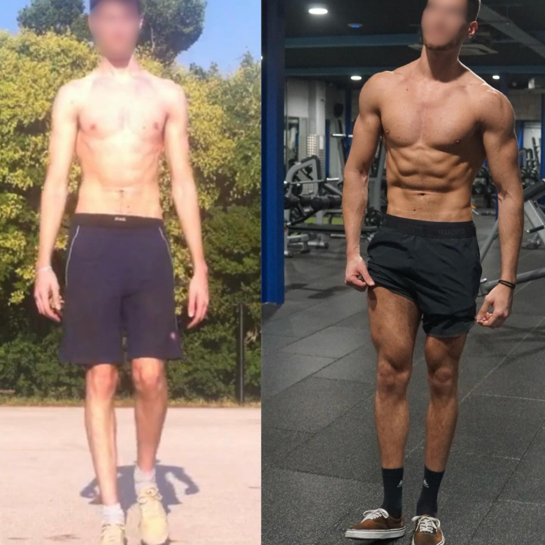 Giulio, 23 anni, prima e dopo