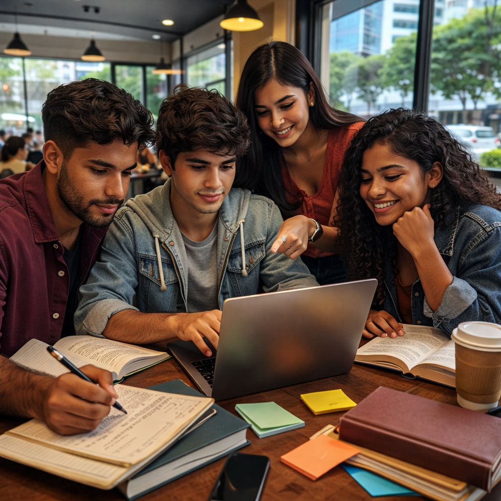 Estudiantes internacionales en la ciudad
