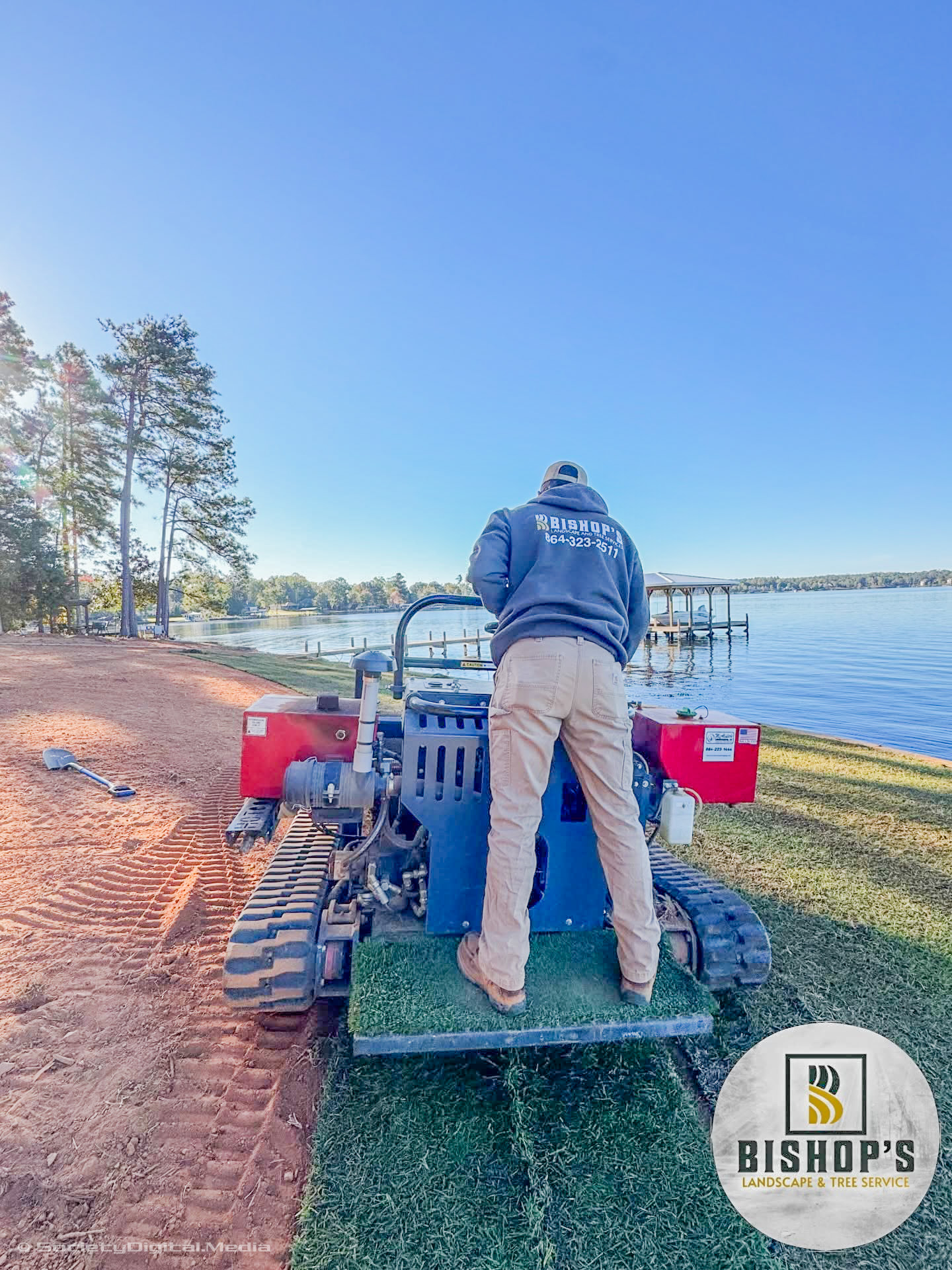 Fresh sod installation — landscaping project