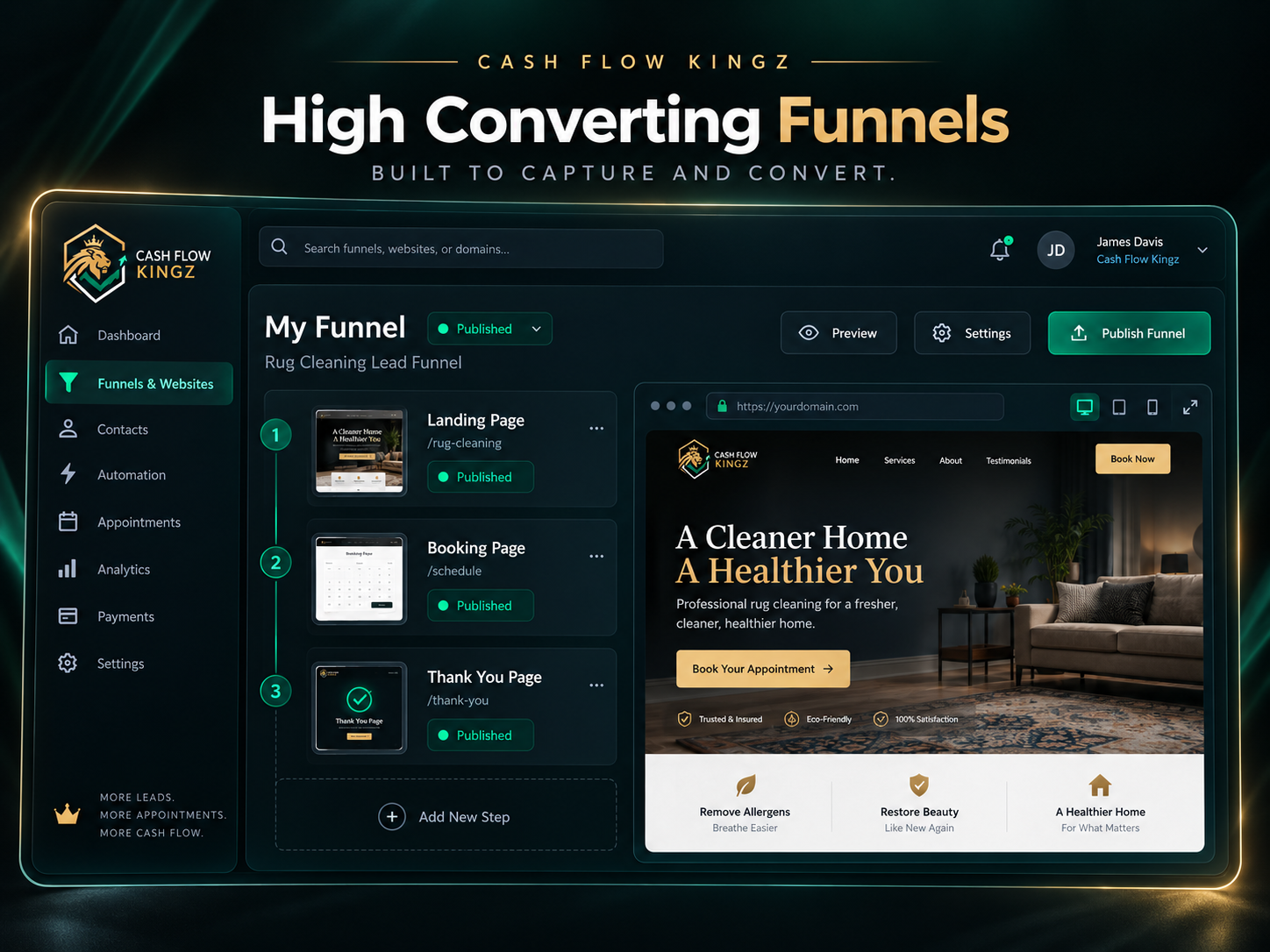 Cash Flow Kingz landing page and funnel preview