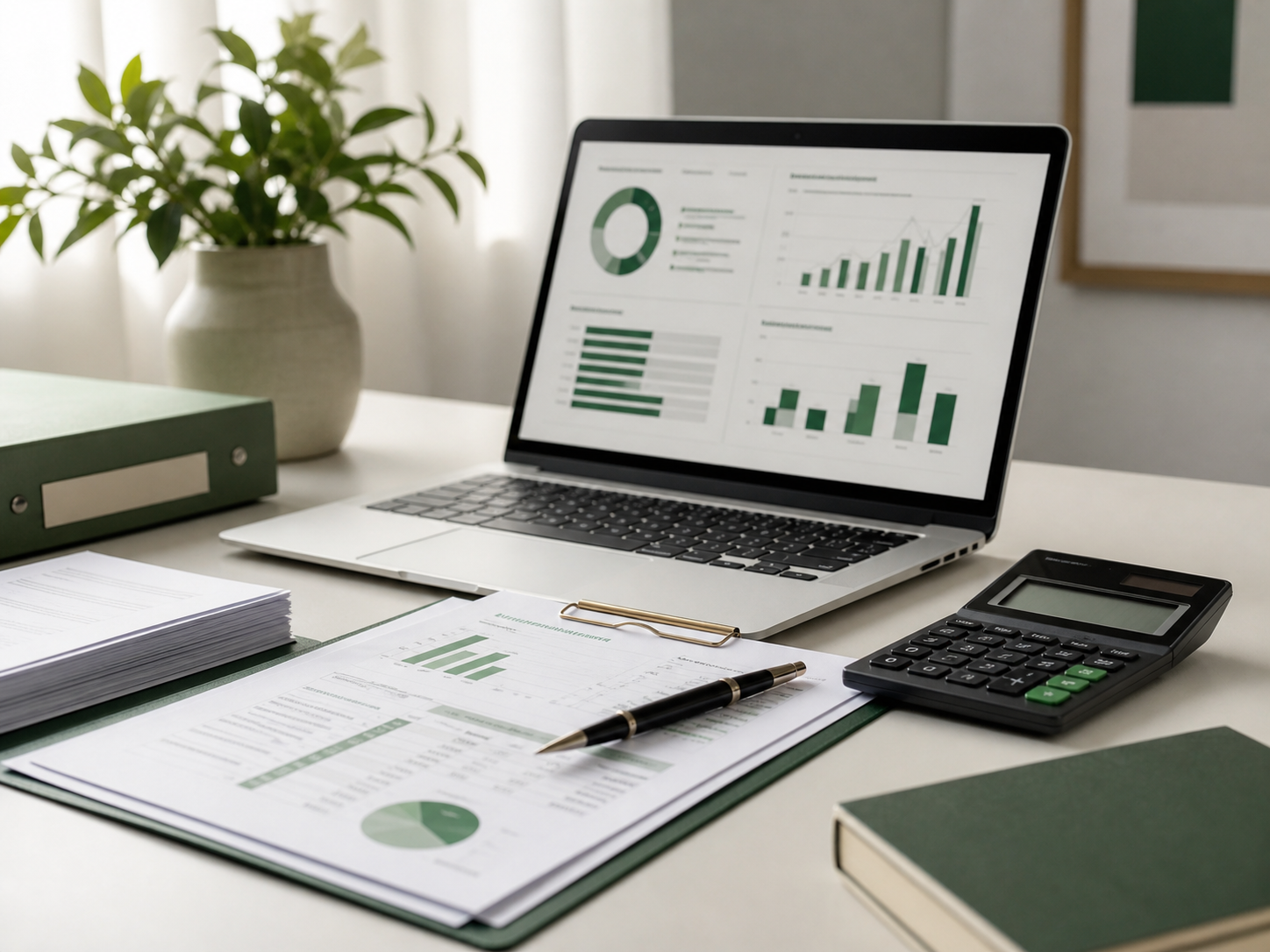 Professional tax preparation and compliance workspace with secure documents