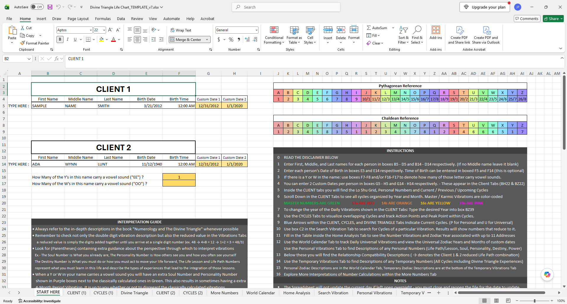 Divine Triangle Life Chart V7 — tab preview