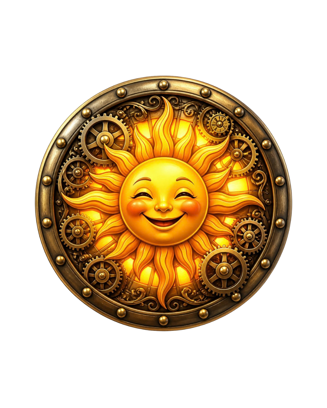 Golden steampunk sun