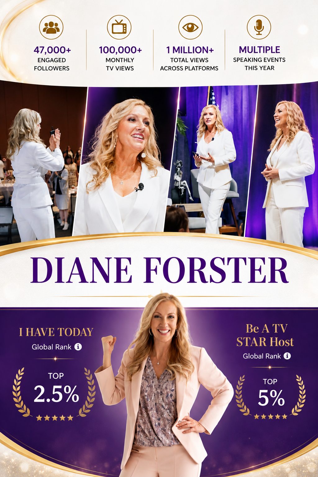 Diane Forster media credentials and achievements