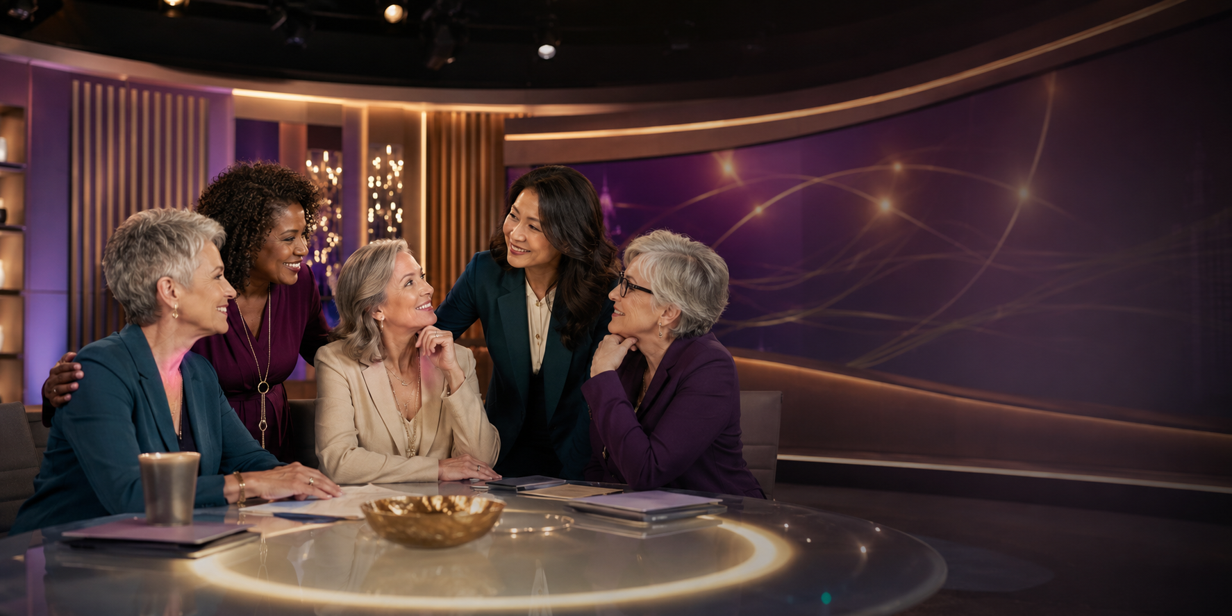 Experienced women collaborating inside the I Have Today television network