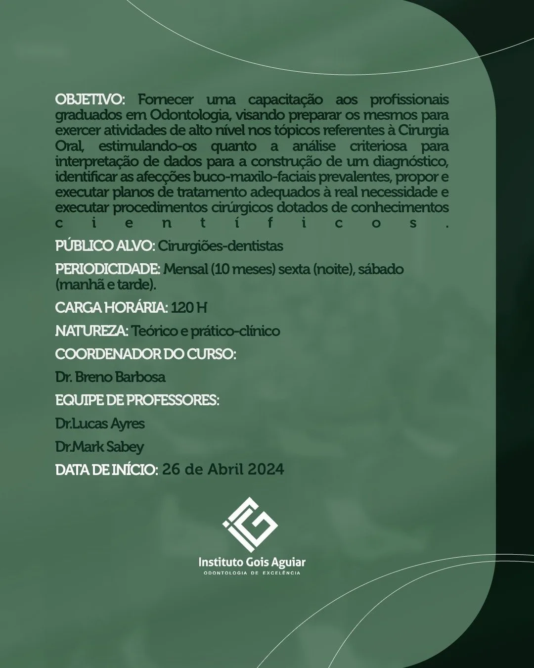 Aperfeiçoamento em Cirurgia Oral Menor — Turma 3