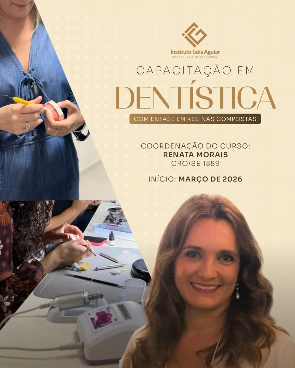 Arte de divulgação da Capacitação em Dentística – Turma 8