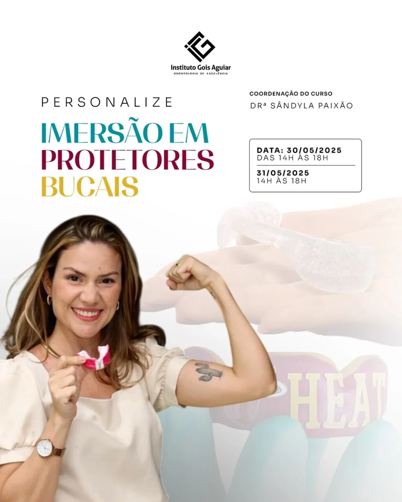 Arte de divulgação da Imersão em Protetores Bucais (Personalize) – Turma 1