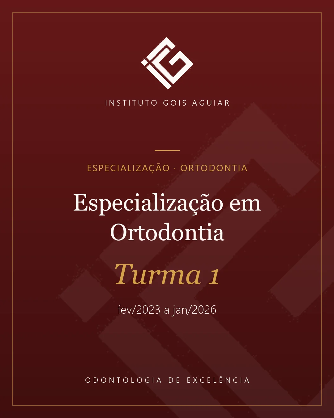 Capa da Especialização em Ortodontia – Turma 1