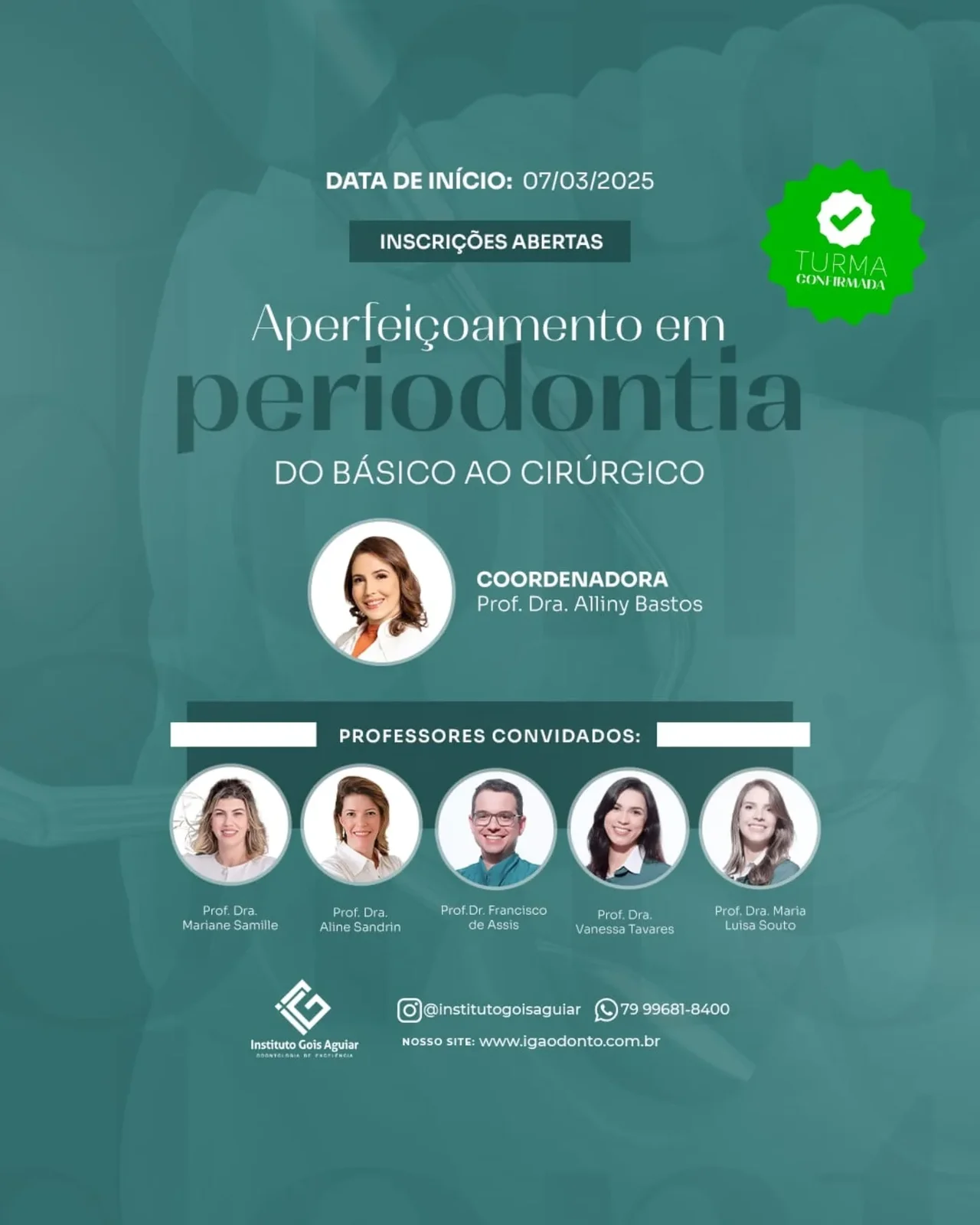 Arte de divulgação do Aperfeiçoamento em Periodontia – Turma 4