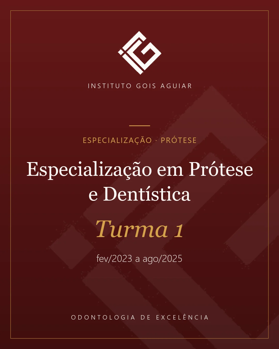 Capa da Especialização em Prótese e Dentística – Turma 1