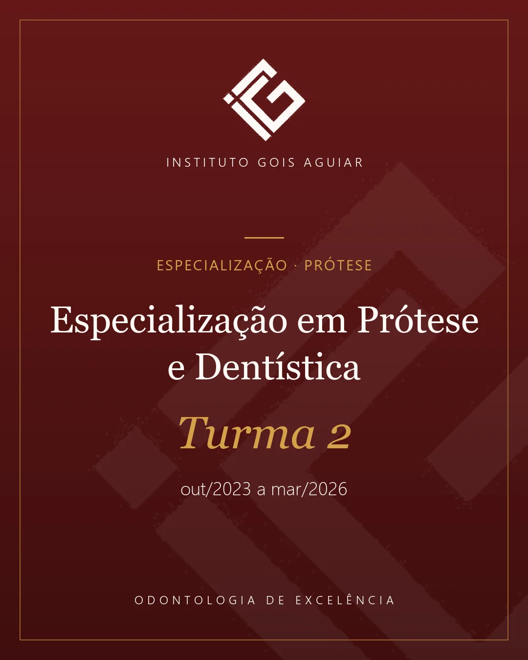 Capa da Especialização em Prótese e Dentística – Turma 2