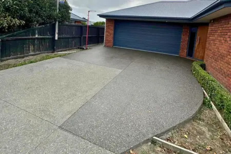 Exposed Aggregate Concrete Driveway Built by KBS Landscapes