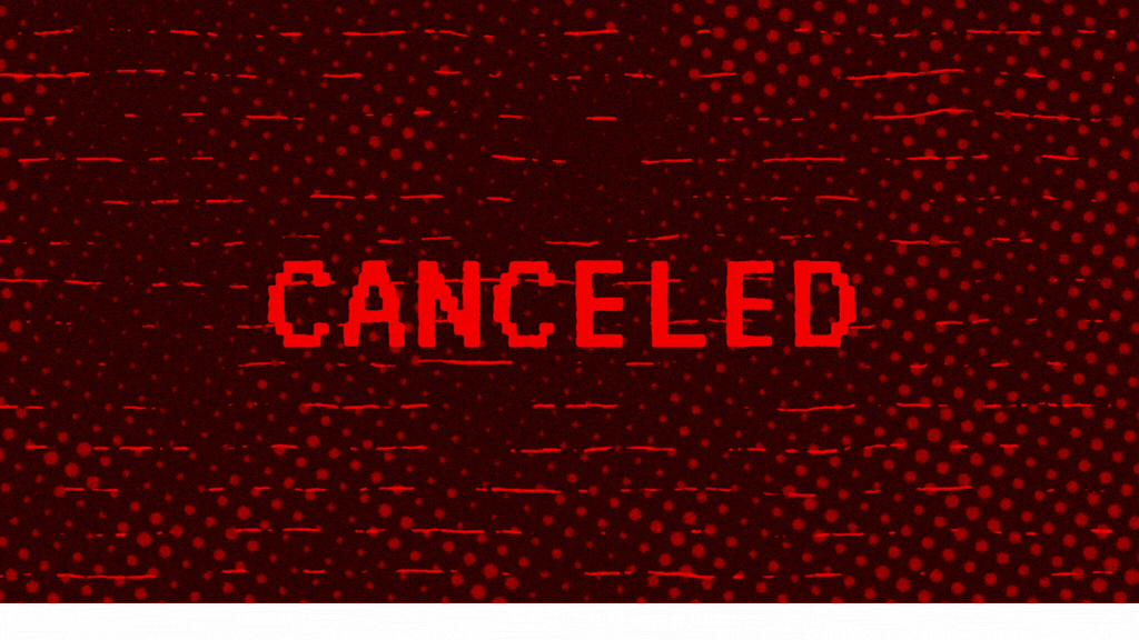 Word Cancelled in Big Red Letters