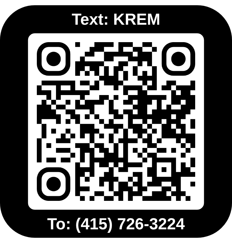 Scan or tap to text KREM to Halo