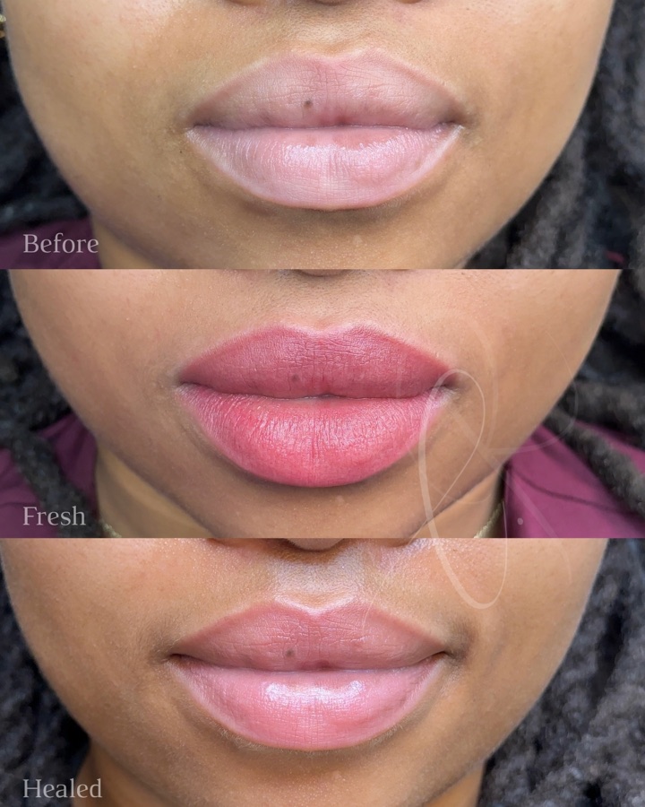 Soft pink Sculpted Lips result