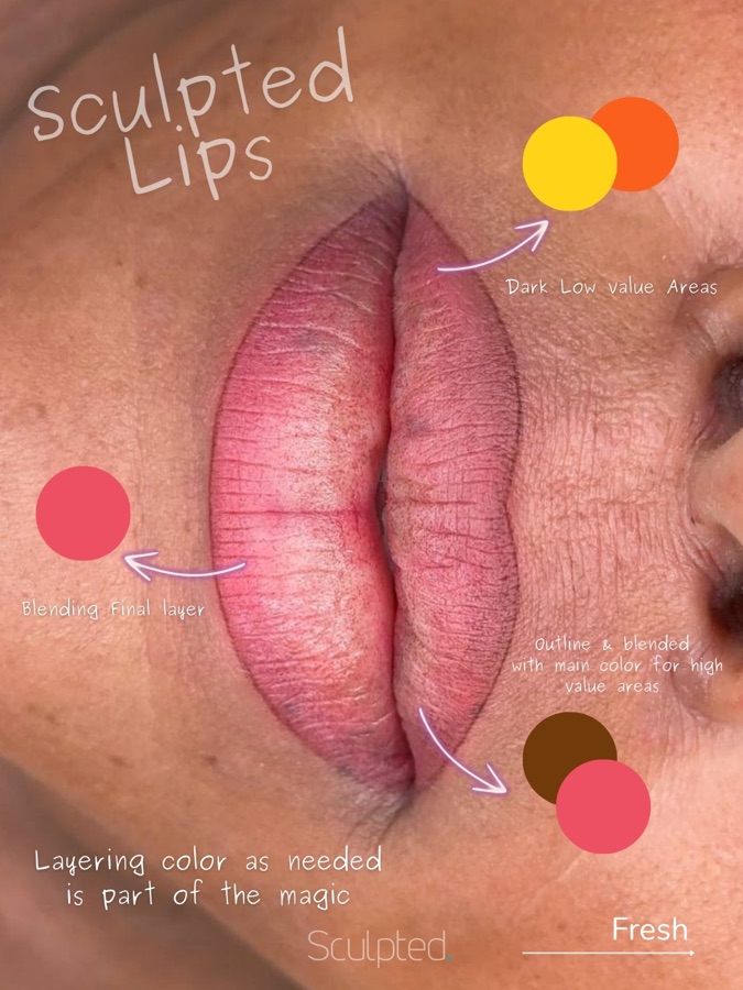 Sculpted Lips layering and color study