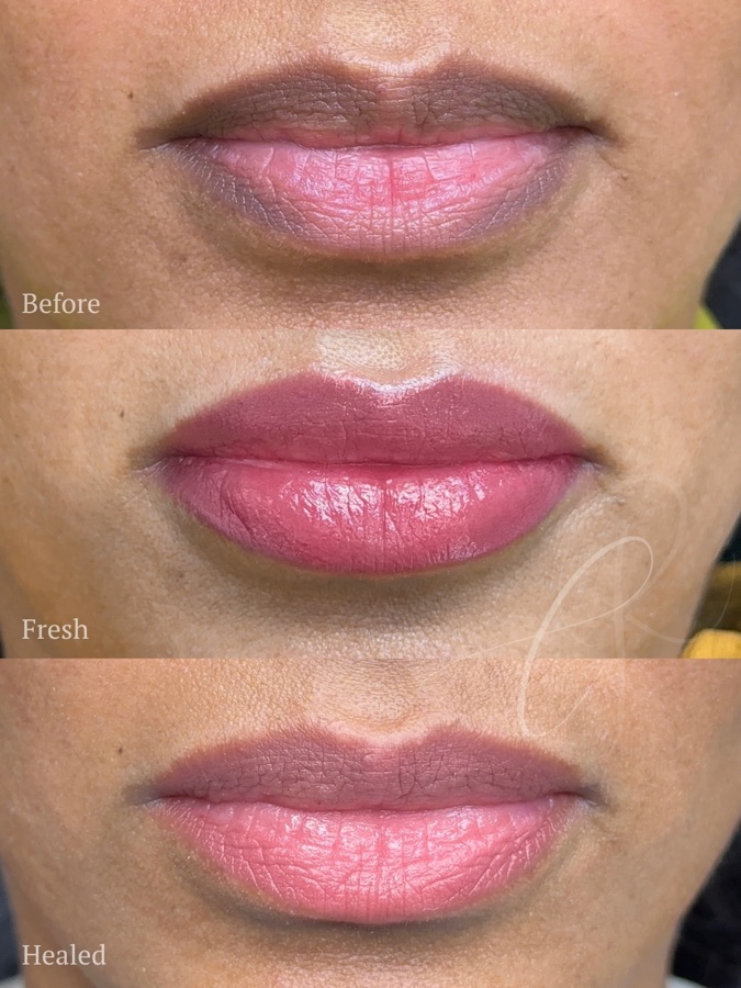 Soft pink Sculpted Lips result