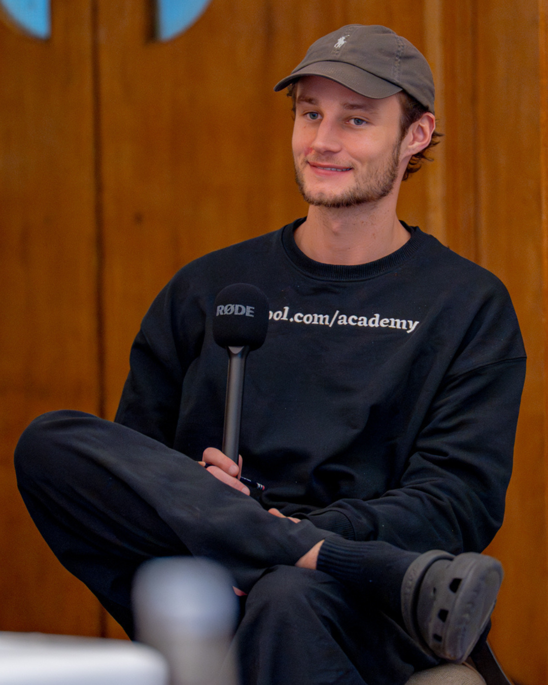 Charlie Morgan speaking on a panel