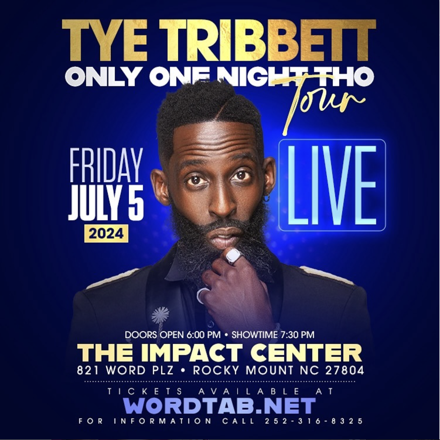 One Night Only Tho Tour Live: Tye Tribbett album cover