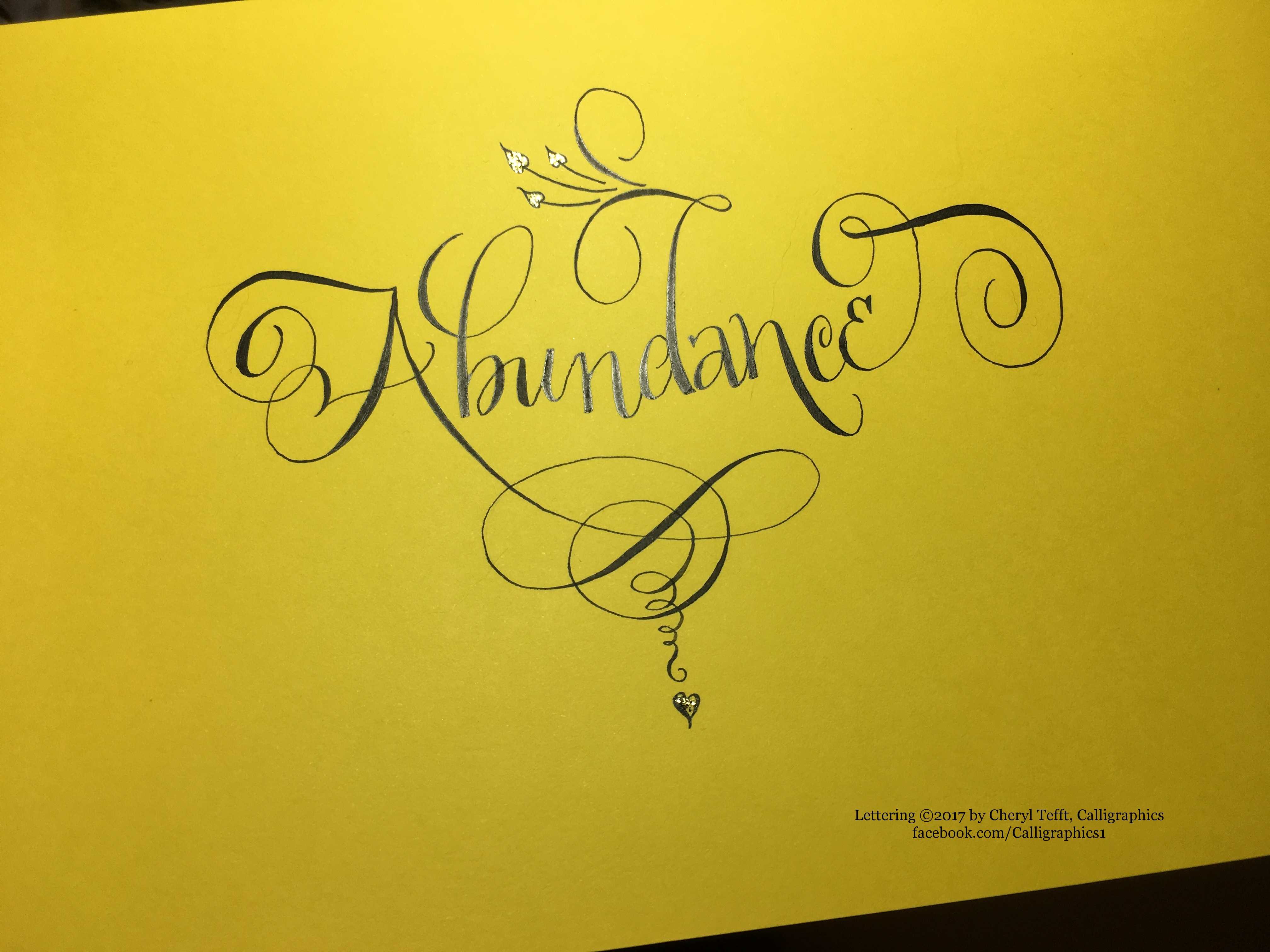 Hand-lettered envelope and gift tag sample