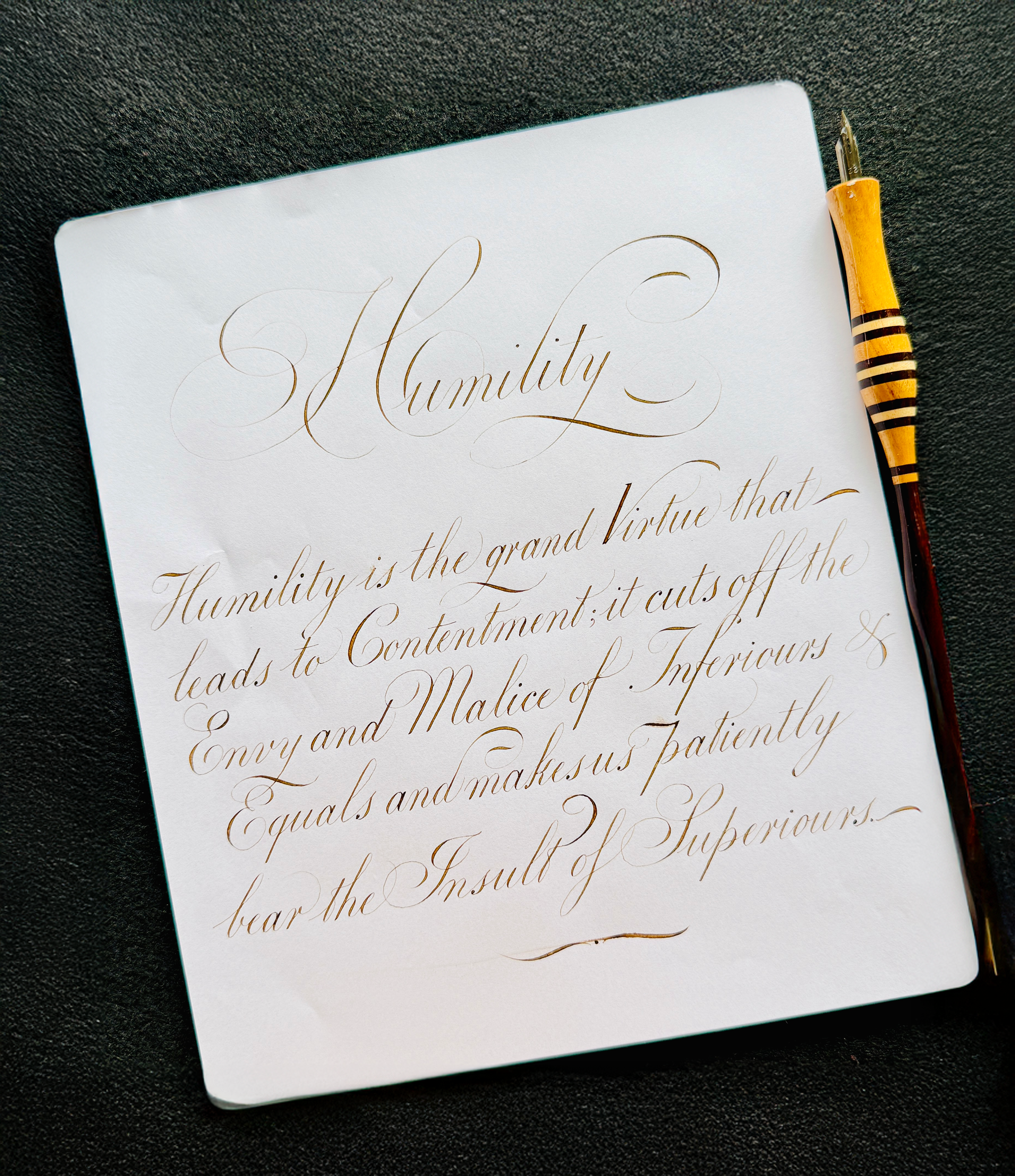 Flourished calligraphy lettering example