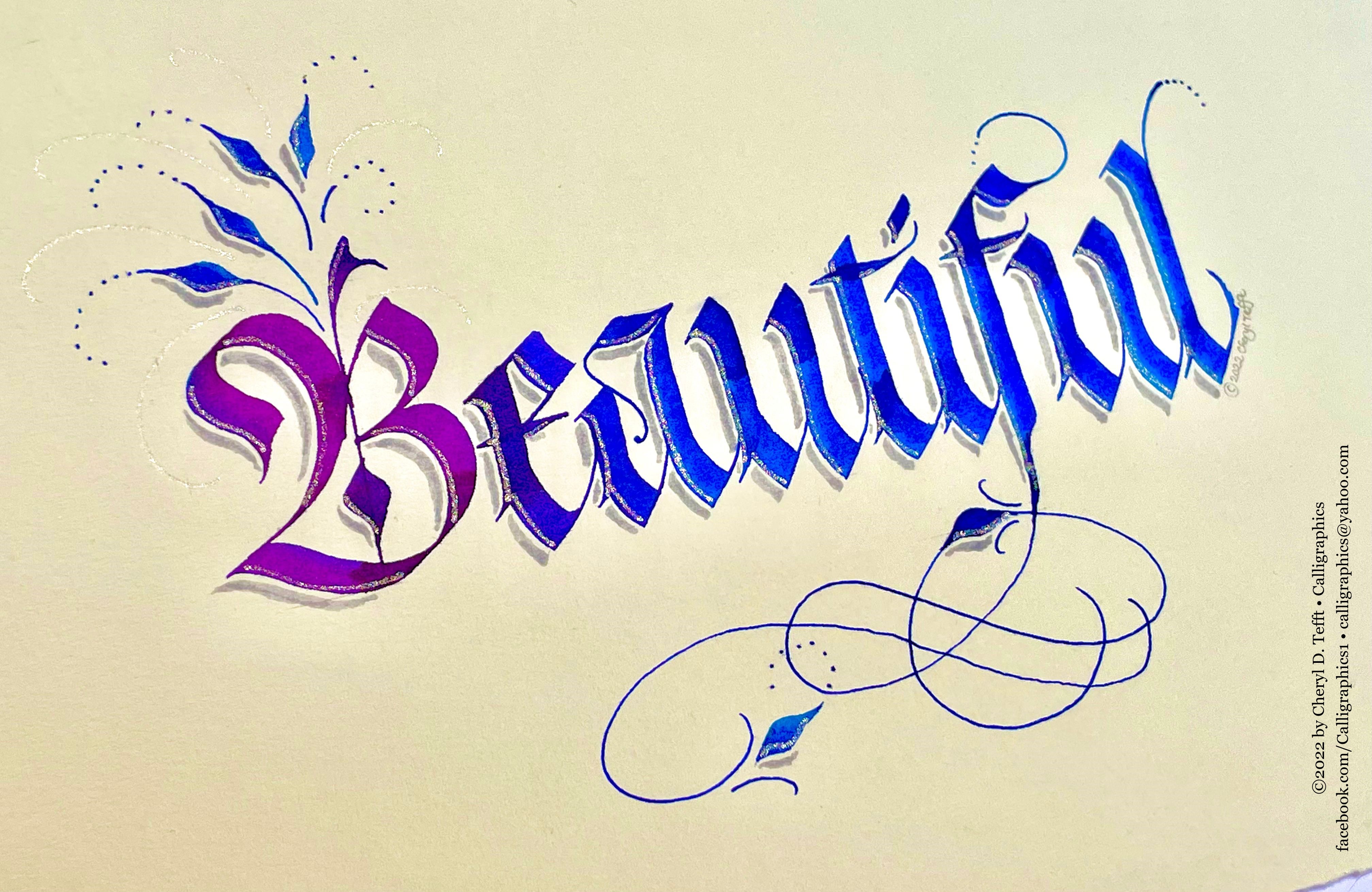 Cheryl Tefft Fraktur calligraphy work