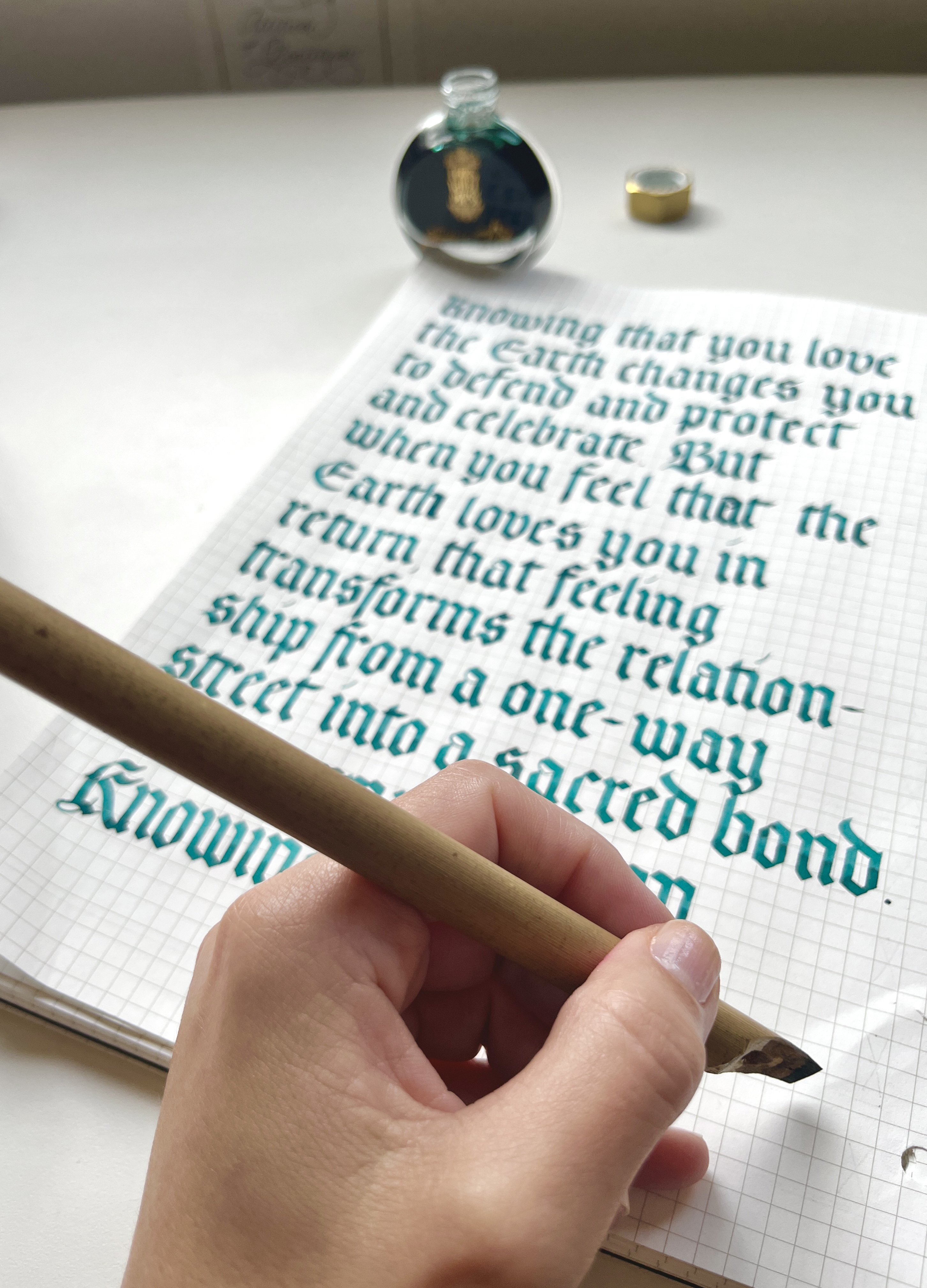 Beginner Blackletter calligraphy sample by Janet Murata