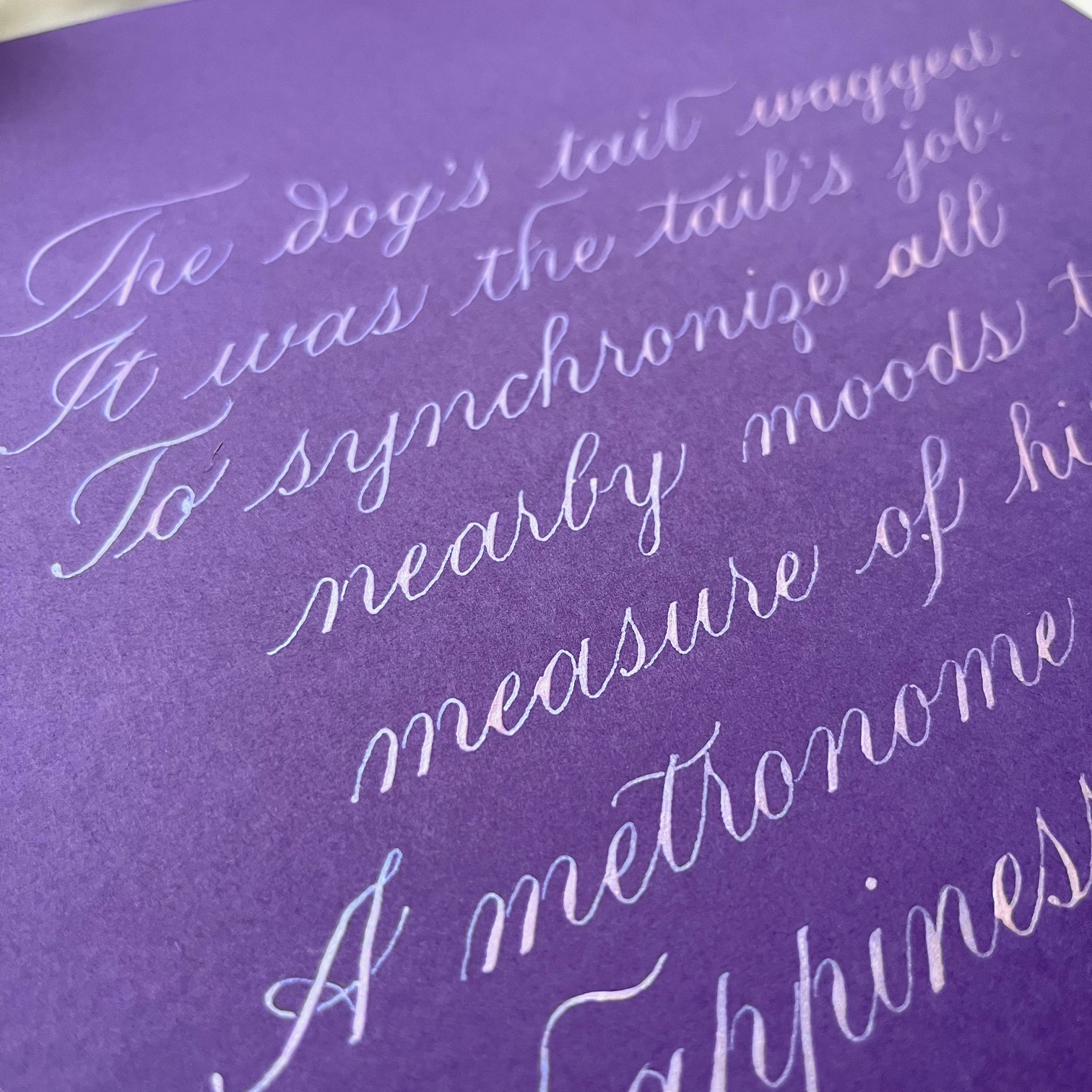 Beginner Copperplate calligraphy sample by Janet Murata