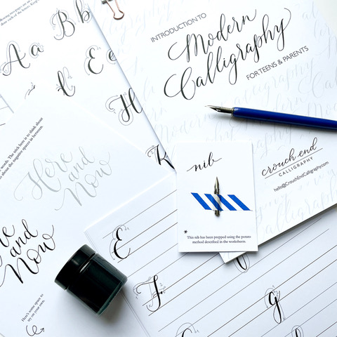 Finished pointed pen calligraphy artwork
