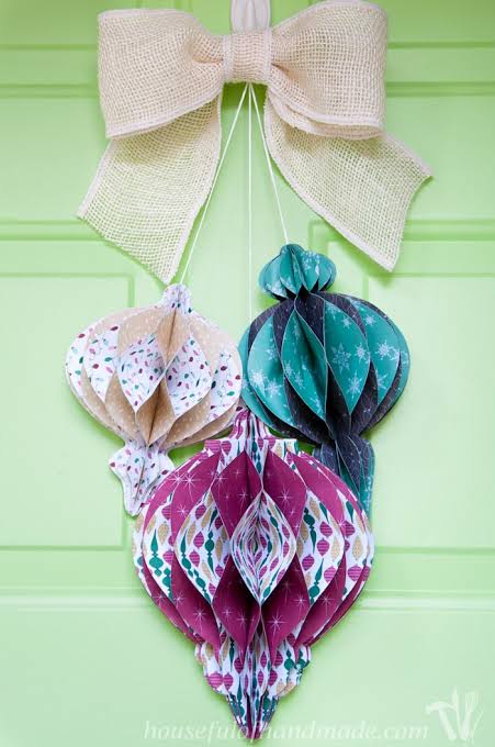 Upcycled paper ornament made from practice sheets