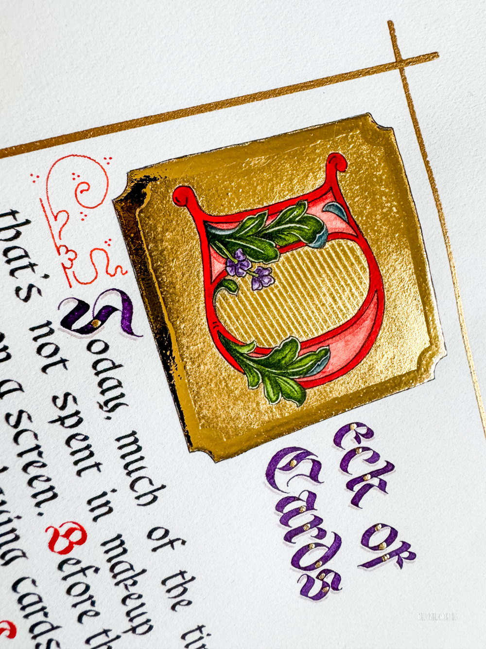 Gilded calligraphy by Kestrel Montes