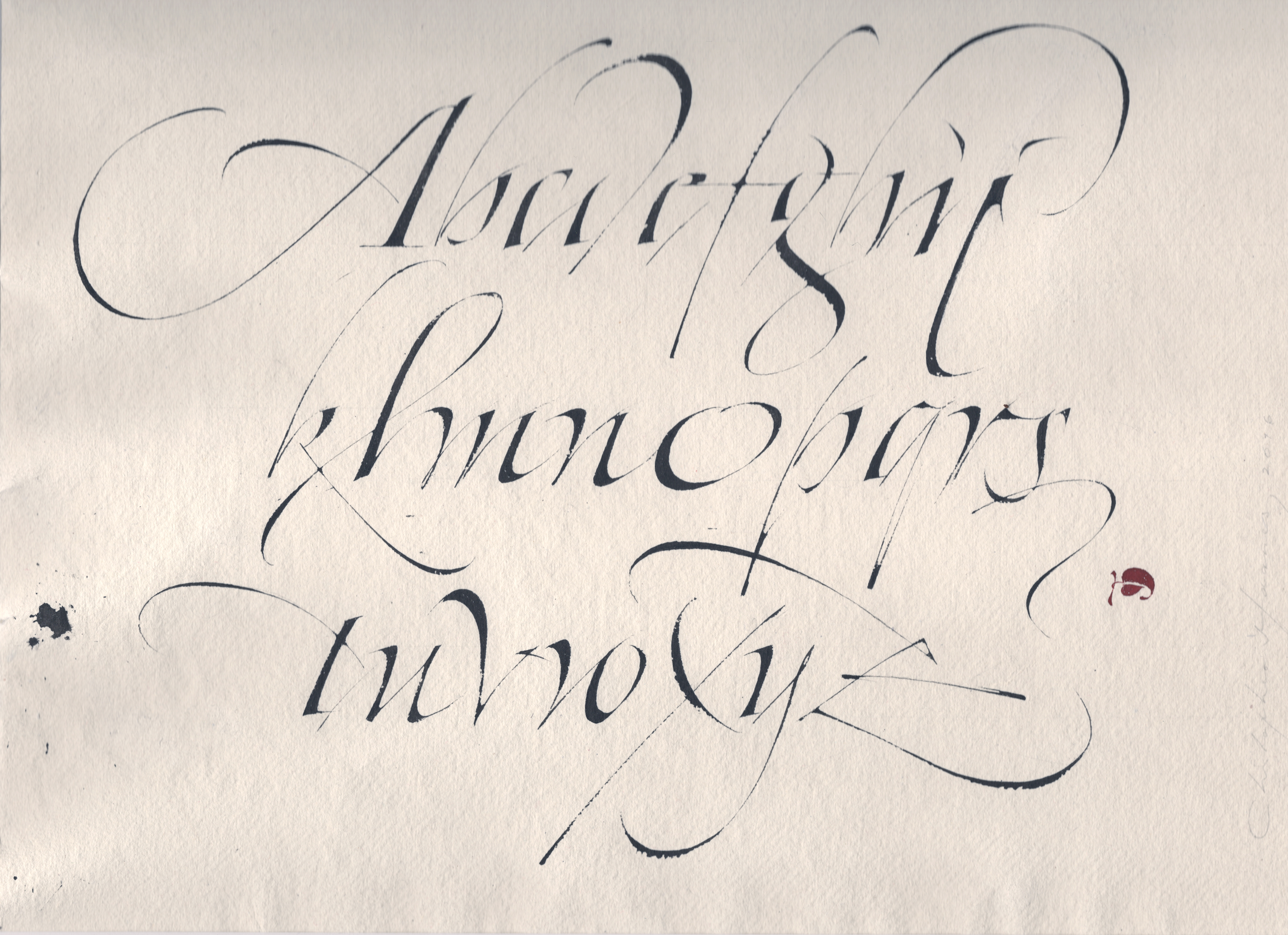 Italic calligraphy by Christopher Haanes
