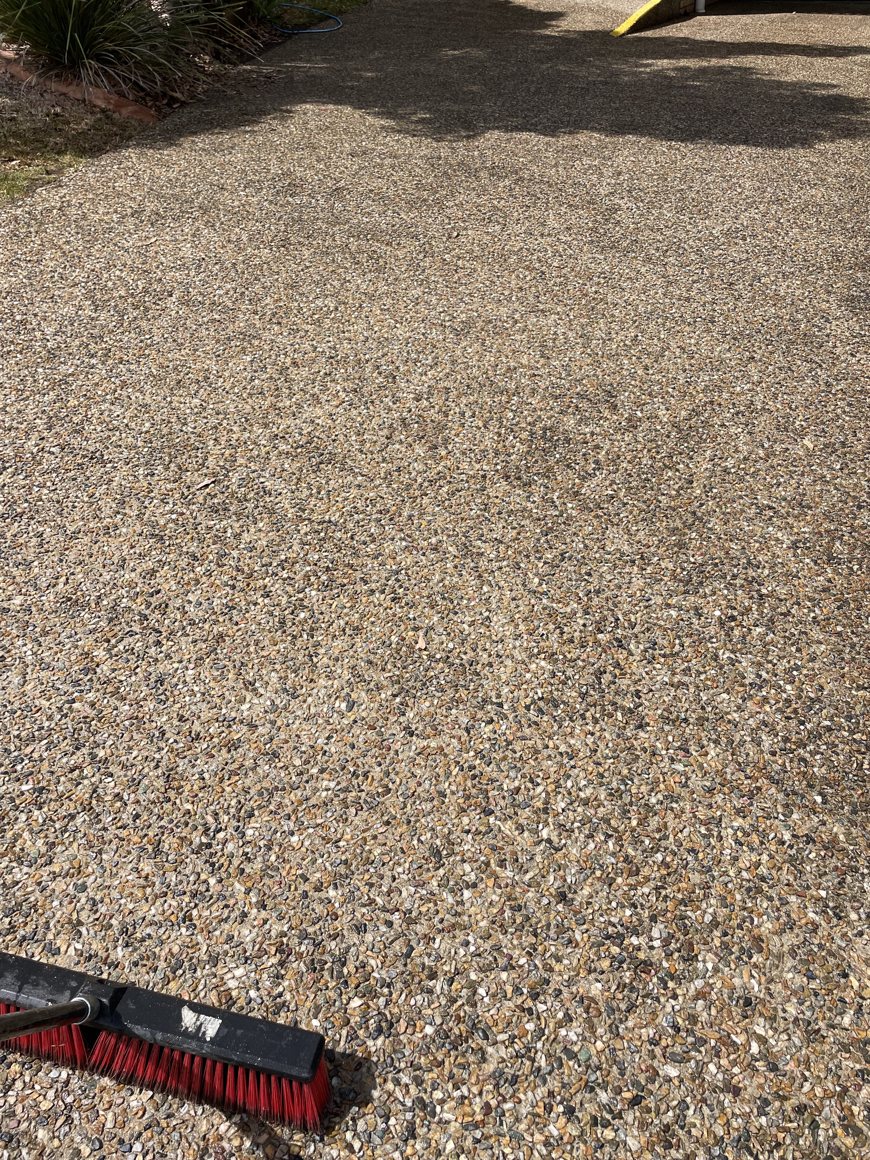 Driveway after pressure washing