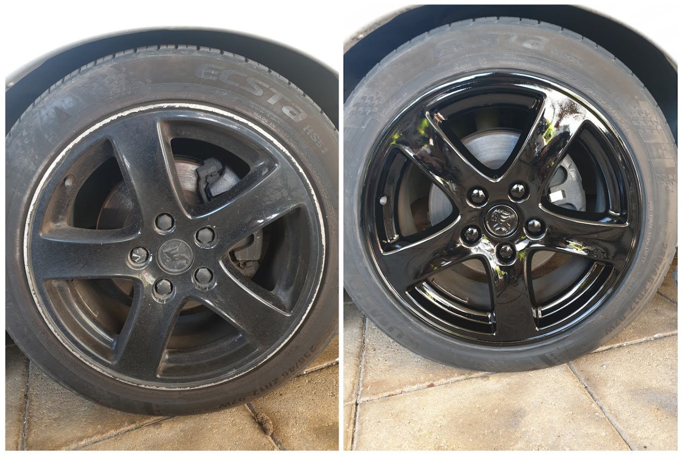 Kerb damage repair before and after