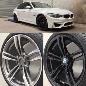 BMW wheel colour change before and after