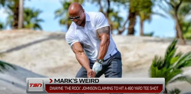 the rock paying golf