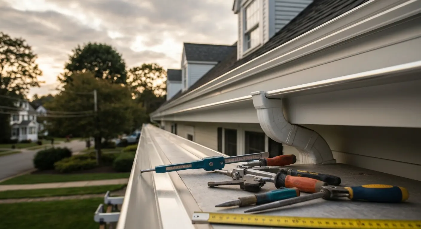 Gutter installation project in Bedford