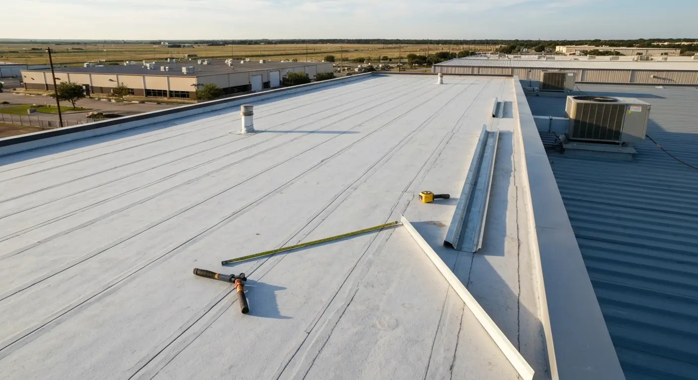 Commercial flat roof installation
